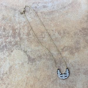 Stella & Dot Reversible Necklace - White/Turquoise